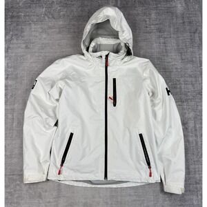 Helly Hansen jacket Womans Medium White Crew Hooded Midlayer Lightweight Fall
